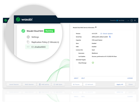 CloudNAS Wasabi Cloud NAS